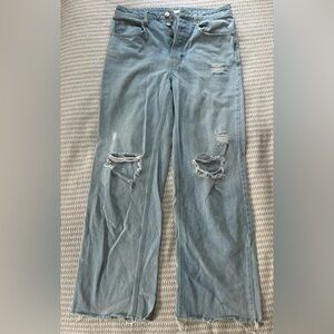 TGLA size 26 destroyed light wash baggy jeans